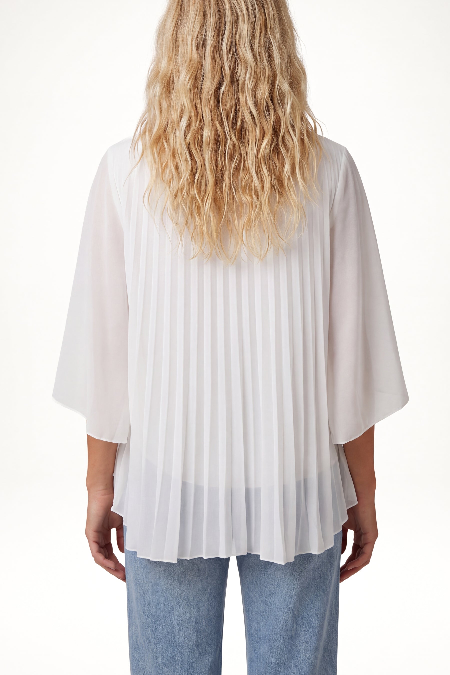 Metallic Glitter Pleated Blouse