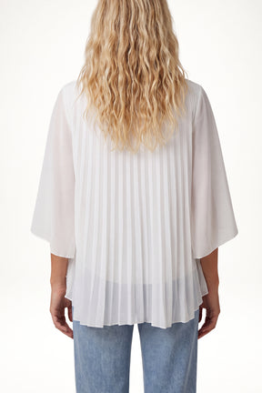 Metallic Glitter Pleated Blouse