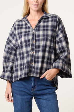 Plaid Loose Fit Button Through Shirt