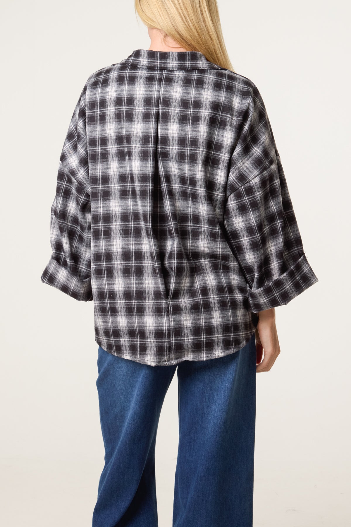 Plaid Loose Fit Button Through Shirt