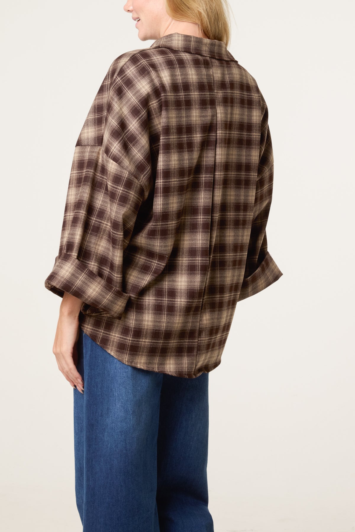 Plaid Loose Fit Button Through Shirt
