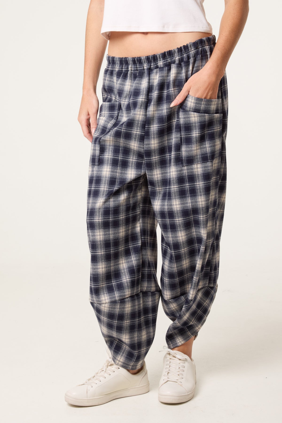 Plaid Loose Fit Trousers