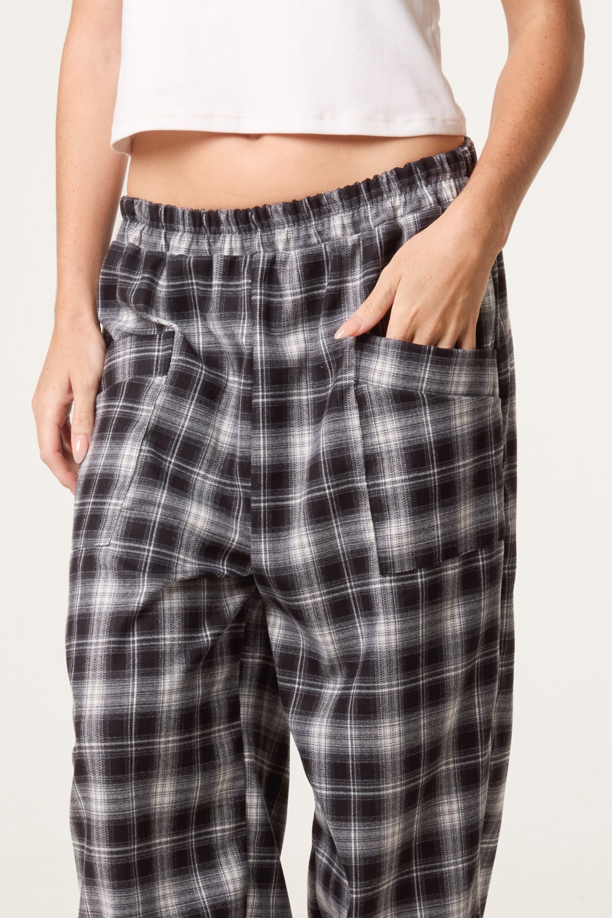 Plaid Loose Fit Trousers