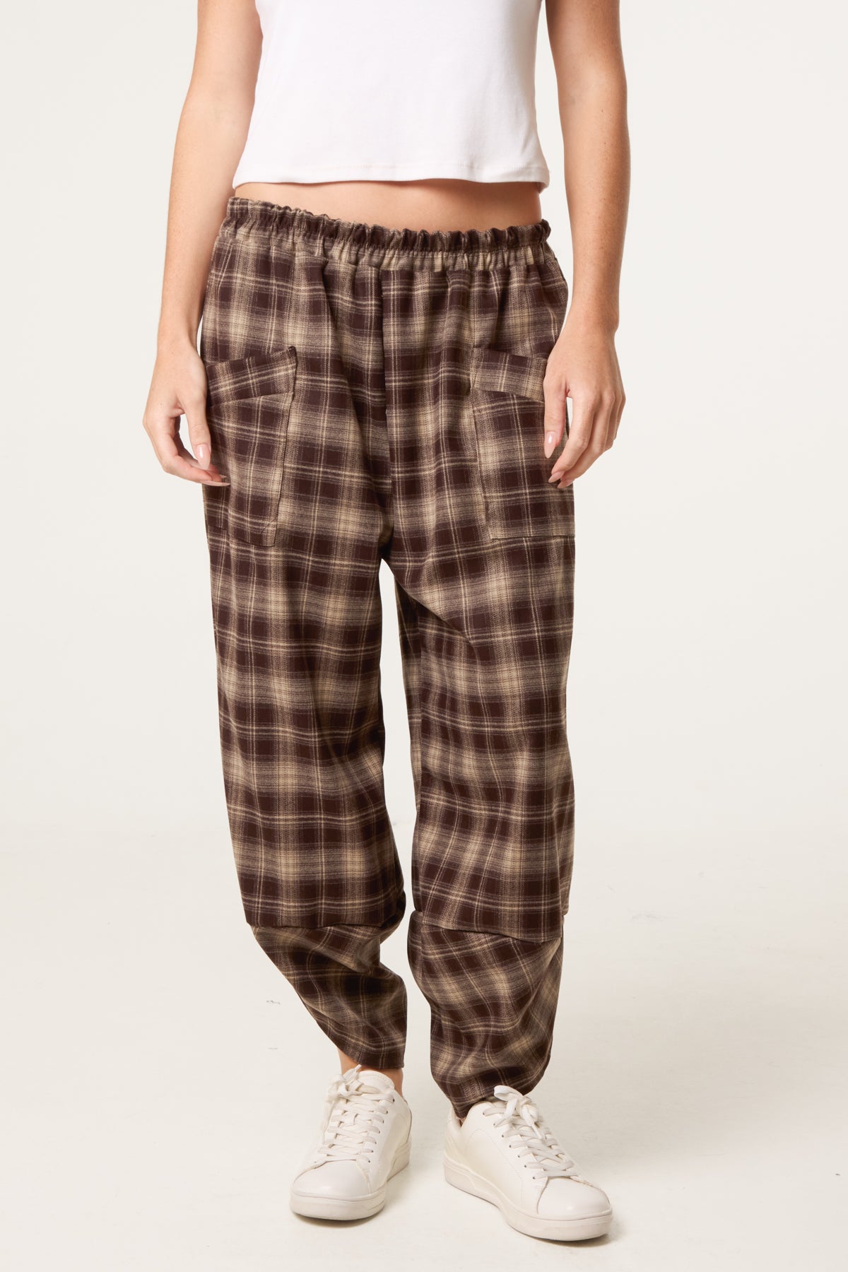 Plaid Loose Fit Trousers