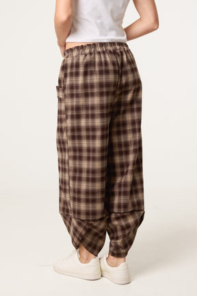 Plaid Loose Fit Trousers