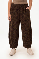 Pure Cotton Tartan Wide Leg Trousers