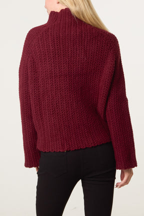 High Neck Chunky Knit Jumper