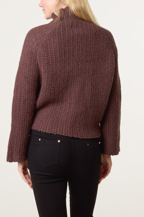 High Neck Chunky Knit Jumper