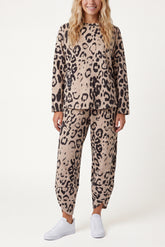 Leopard Print Jumper & Cuff Trouser Set