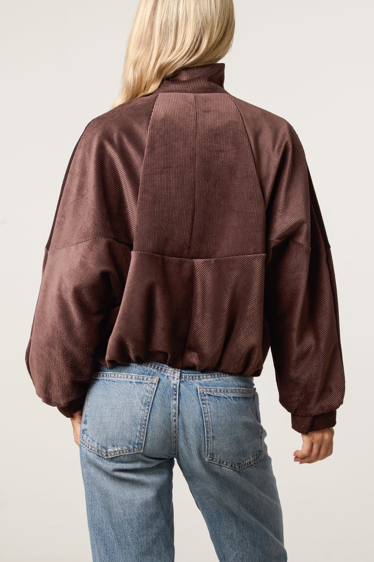Corduroy Zip-Up Bomber Jacket