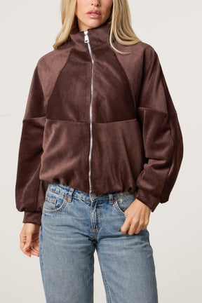 Corduroy Zip-Up Bomber Jacket