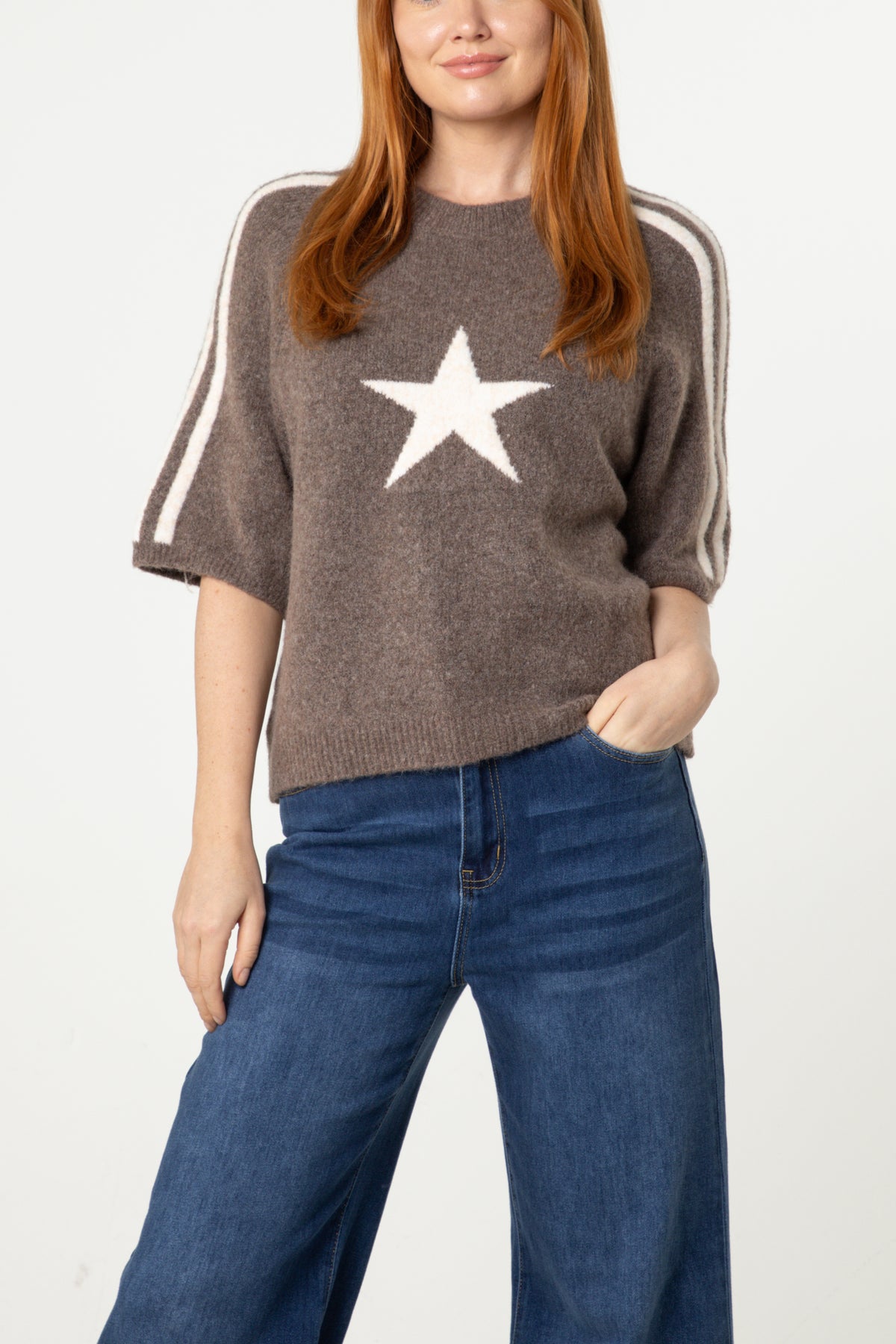 Star Striped Short Sleeve Jumper