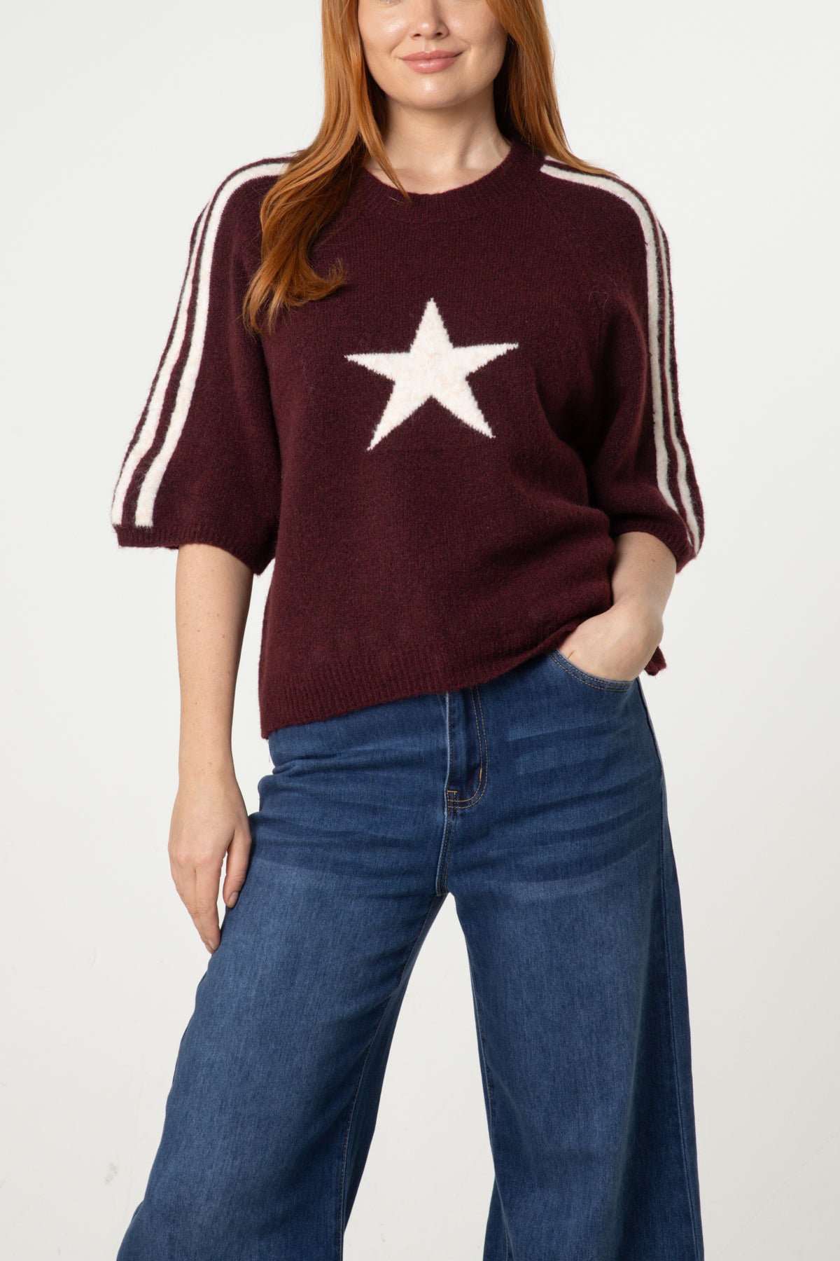 Star Striped Short Sleeve Jumper
