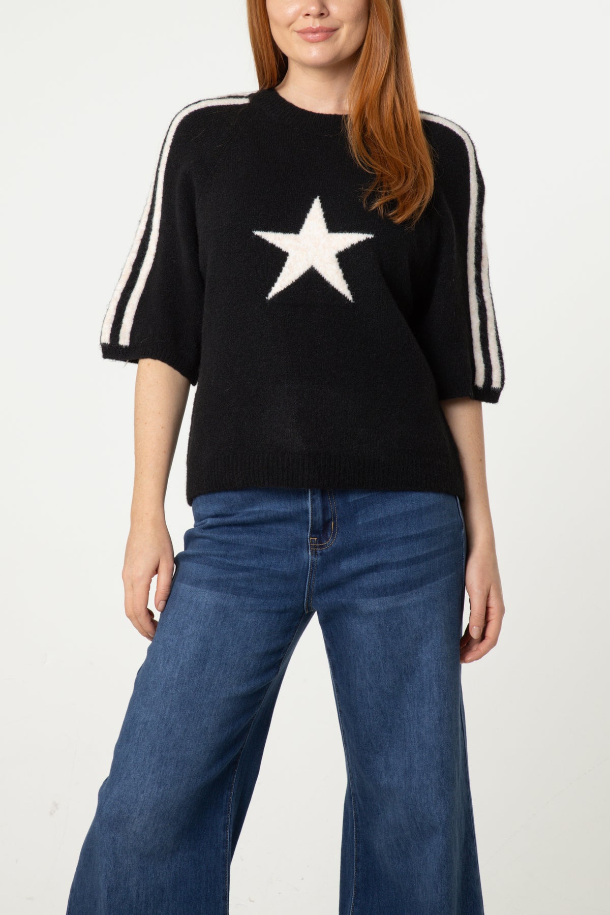 Star Striped Short Sleeve Jumper