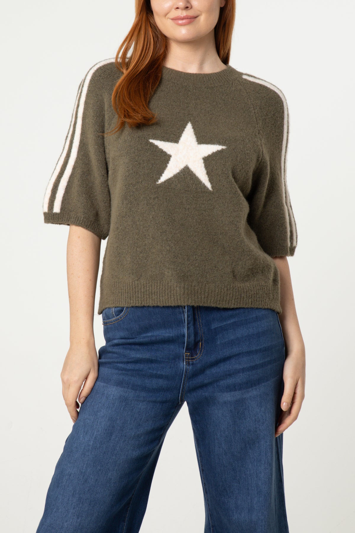 Star Striped Short Sleeve Jumper
