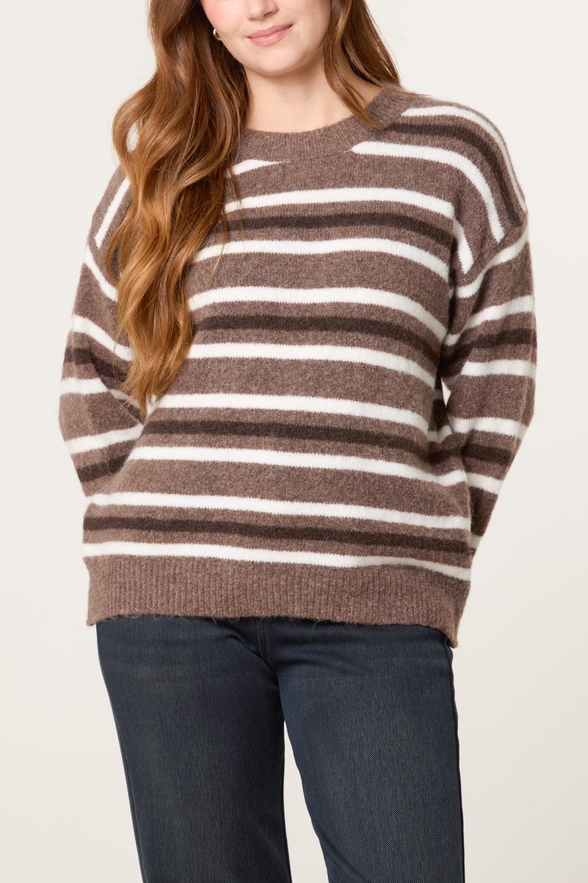 Round Neck Striped Knit Jumper
