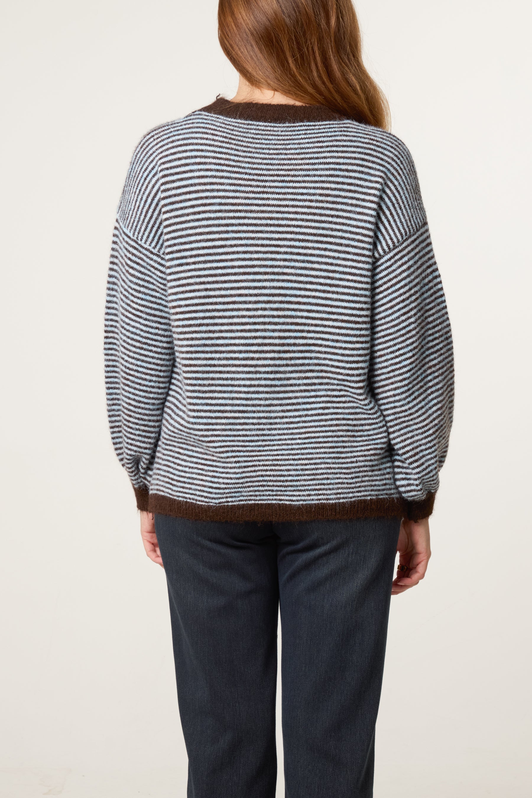 Drop Shoulder Stripe Knit Jumper
