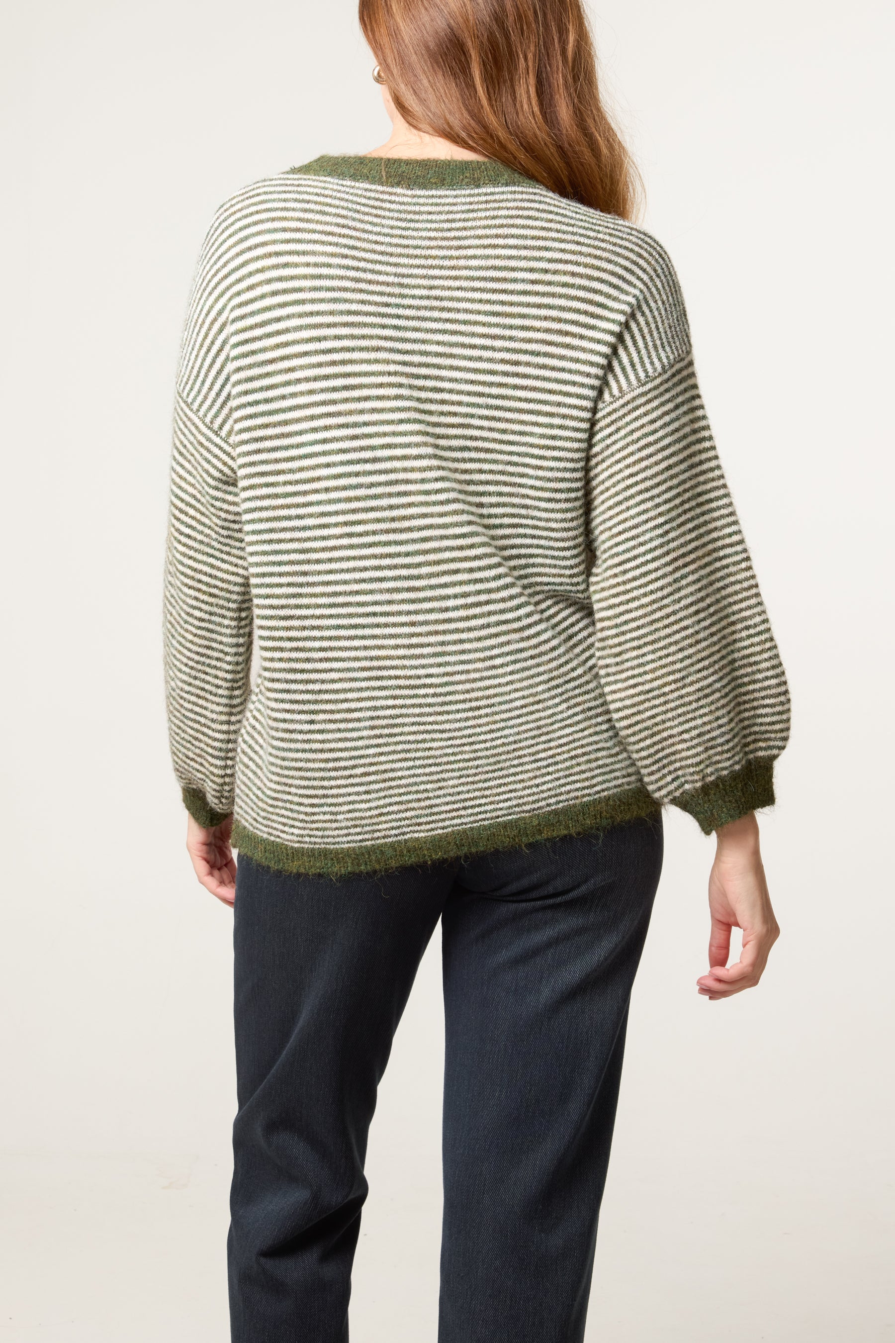 Drop Shoulder Stripe Knit Jumper