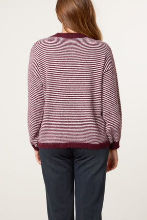 Drop Shoulder Stripe Knit Jumper