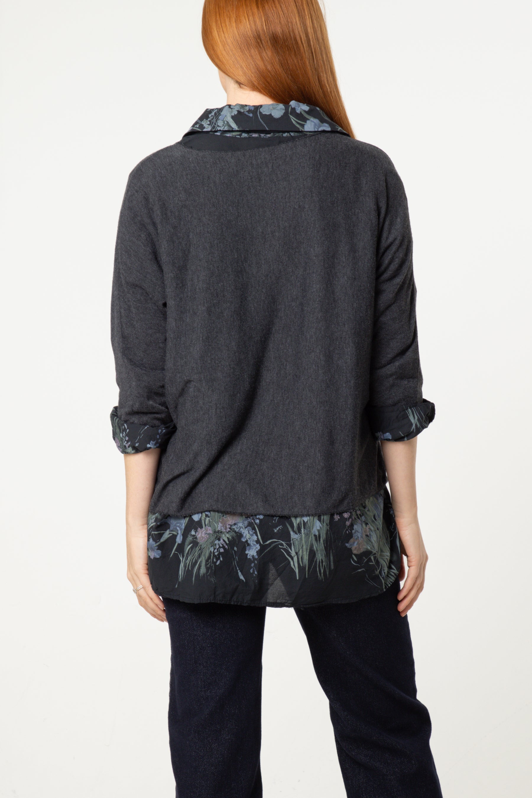 Floral Layered Tunic & Scarf Top