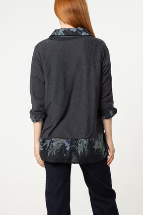 Floral Layered Tunic & Scarf Top