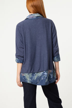 Floral Layered Tunic & Scarf Top