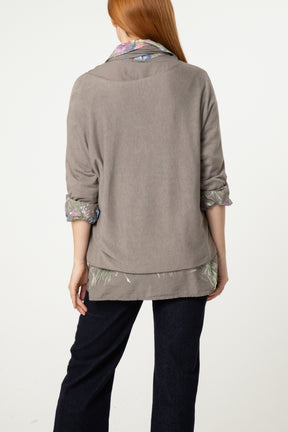Floral Layered Tunic & Scarf Top