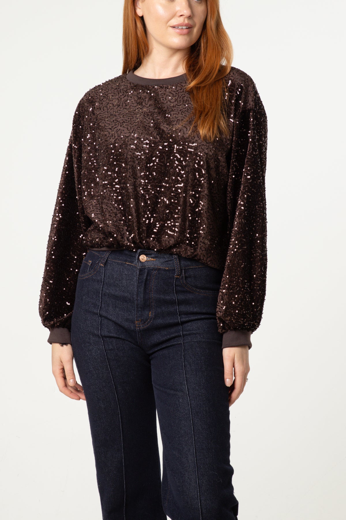 Sequin Round Neck Jumper