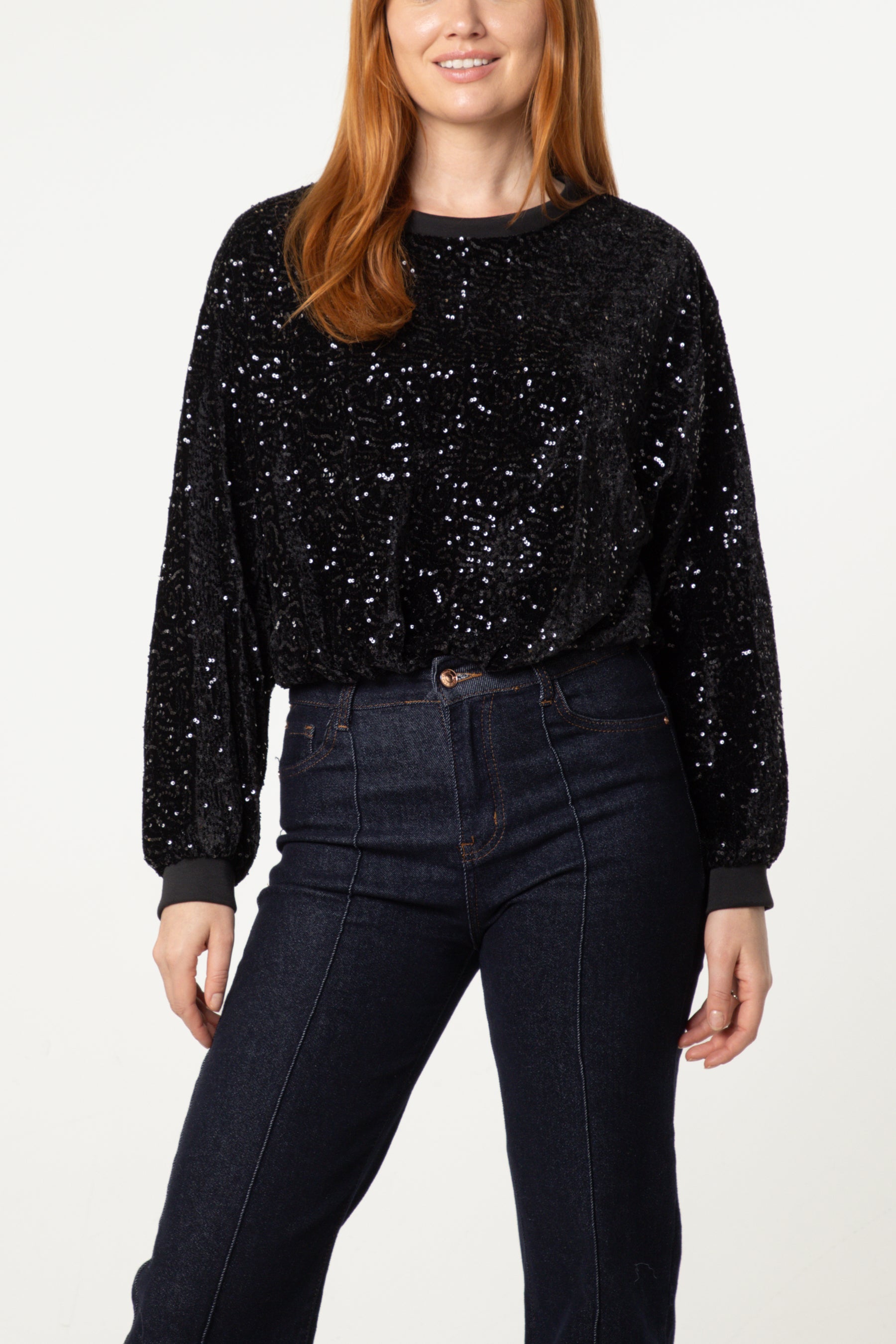 Sequin Round Neck Jumper
