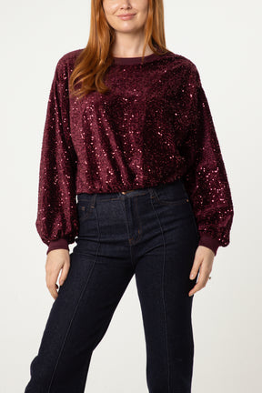 Sequin Round Neck Jumper