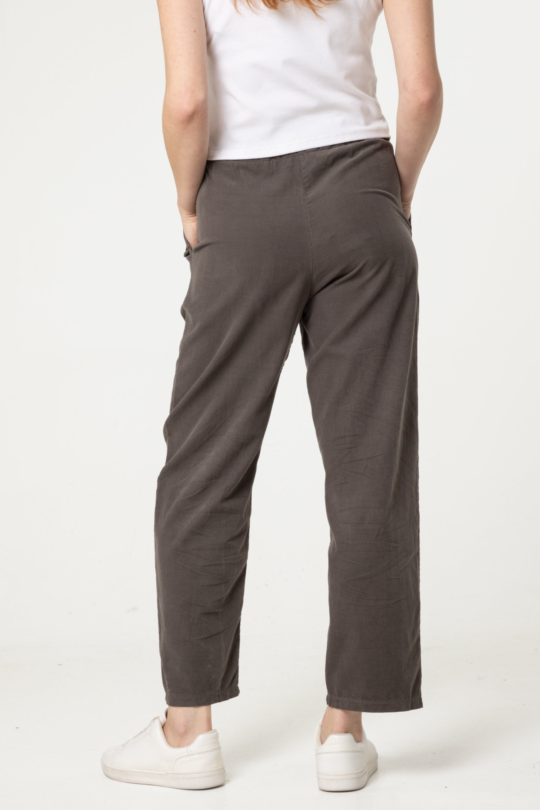 Corduroy Belted Button Pocket Trousers