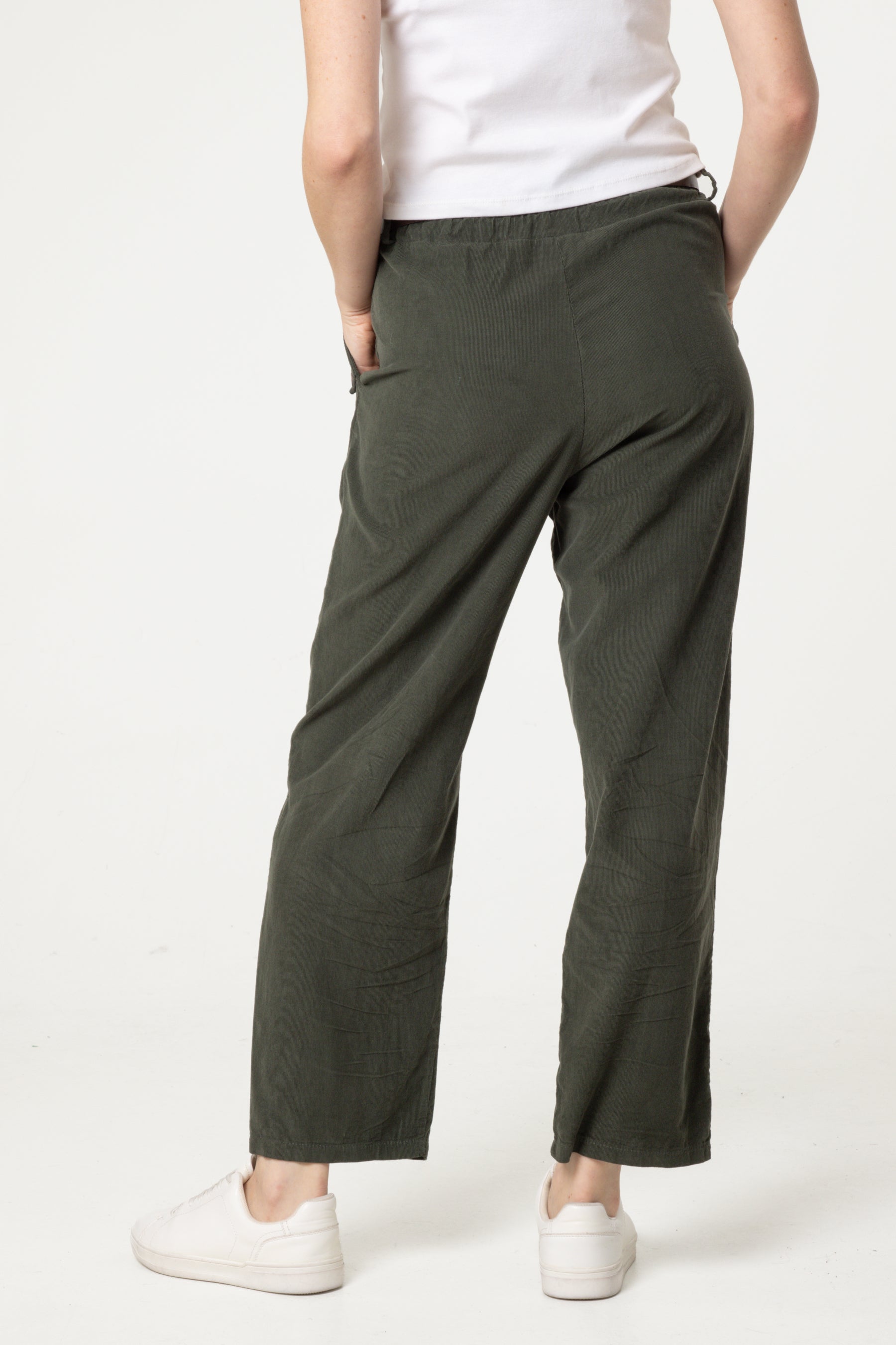 Corduroy Belted Button Pocket Trousers