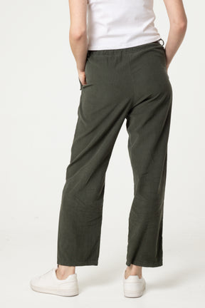 Corduroy Belted Button Pocket Trousers