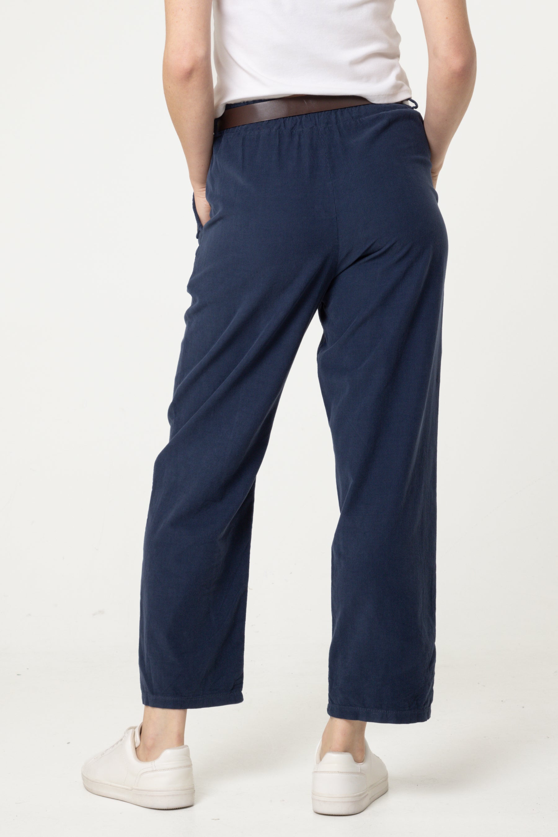 Corduroy Belted Button Pocket Trousers