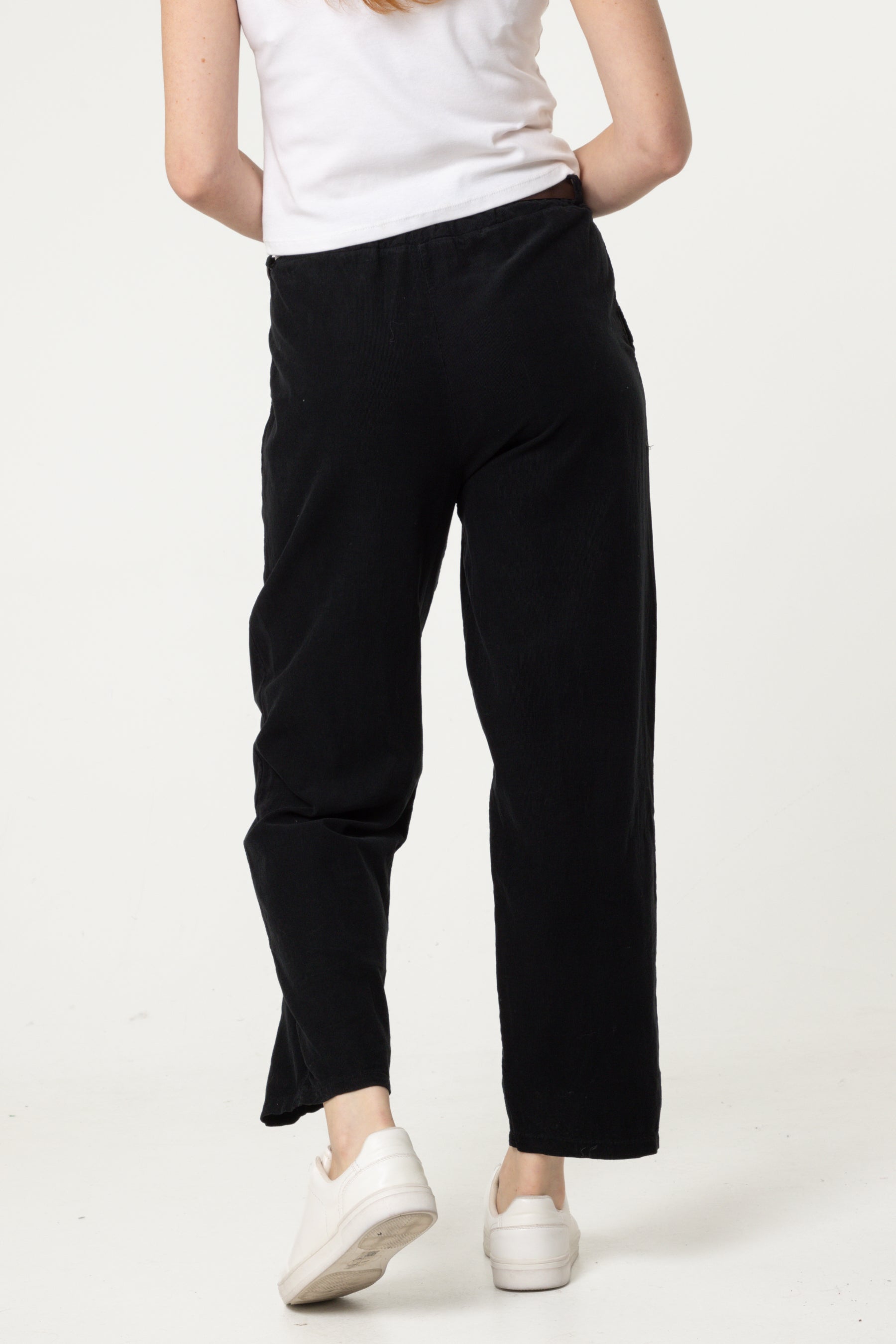 Corduroy Belted Button Pocket Trousers