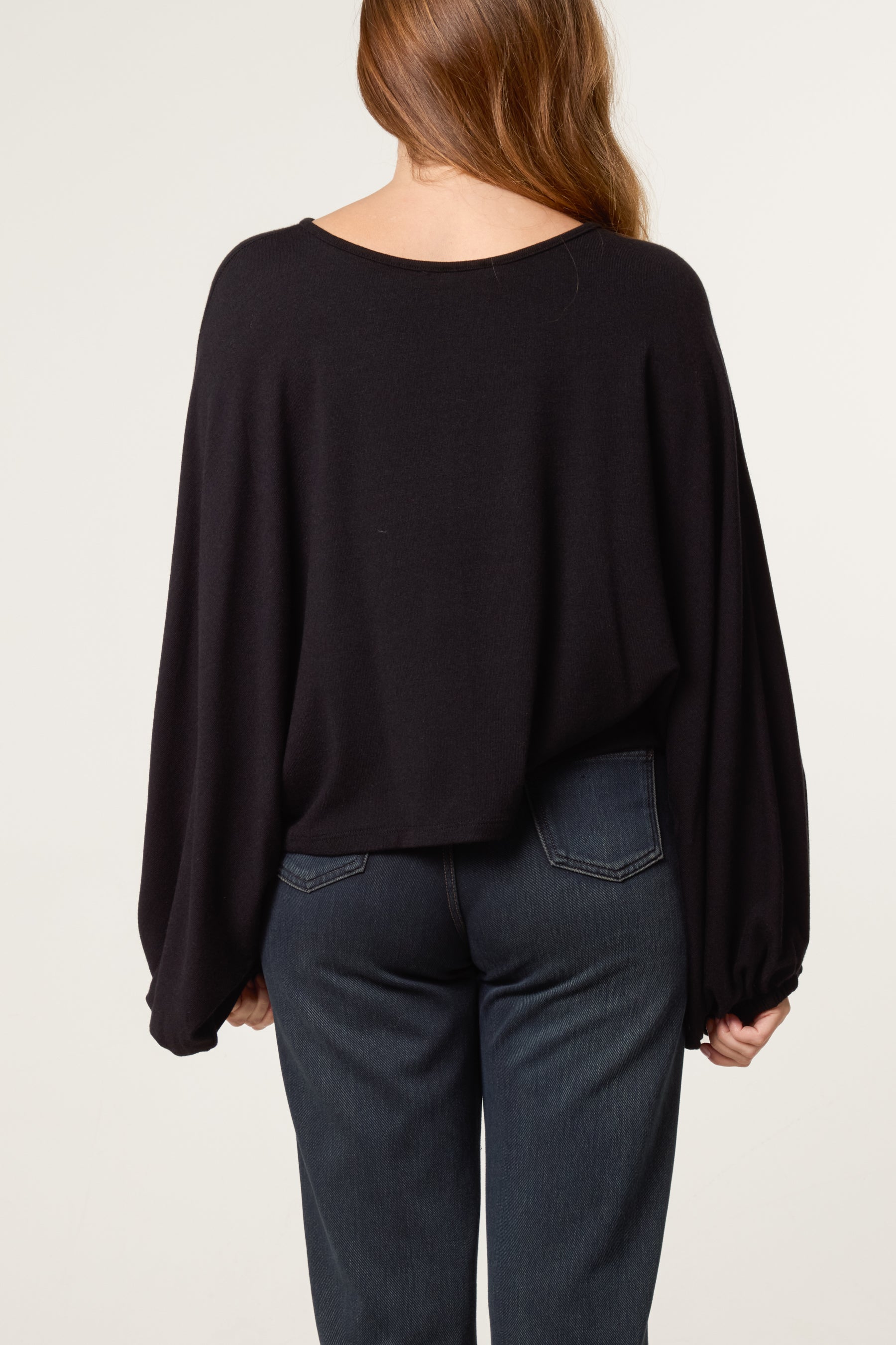 Balloon Sleeve Fine Knit Jumper