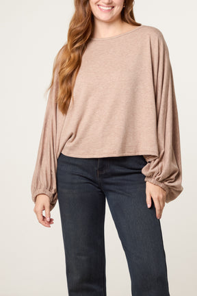 Balloon Sleeve Fine Knit Jumper