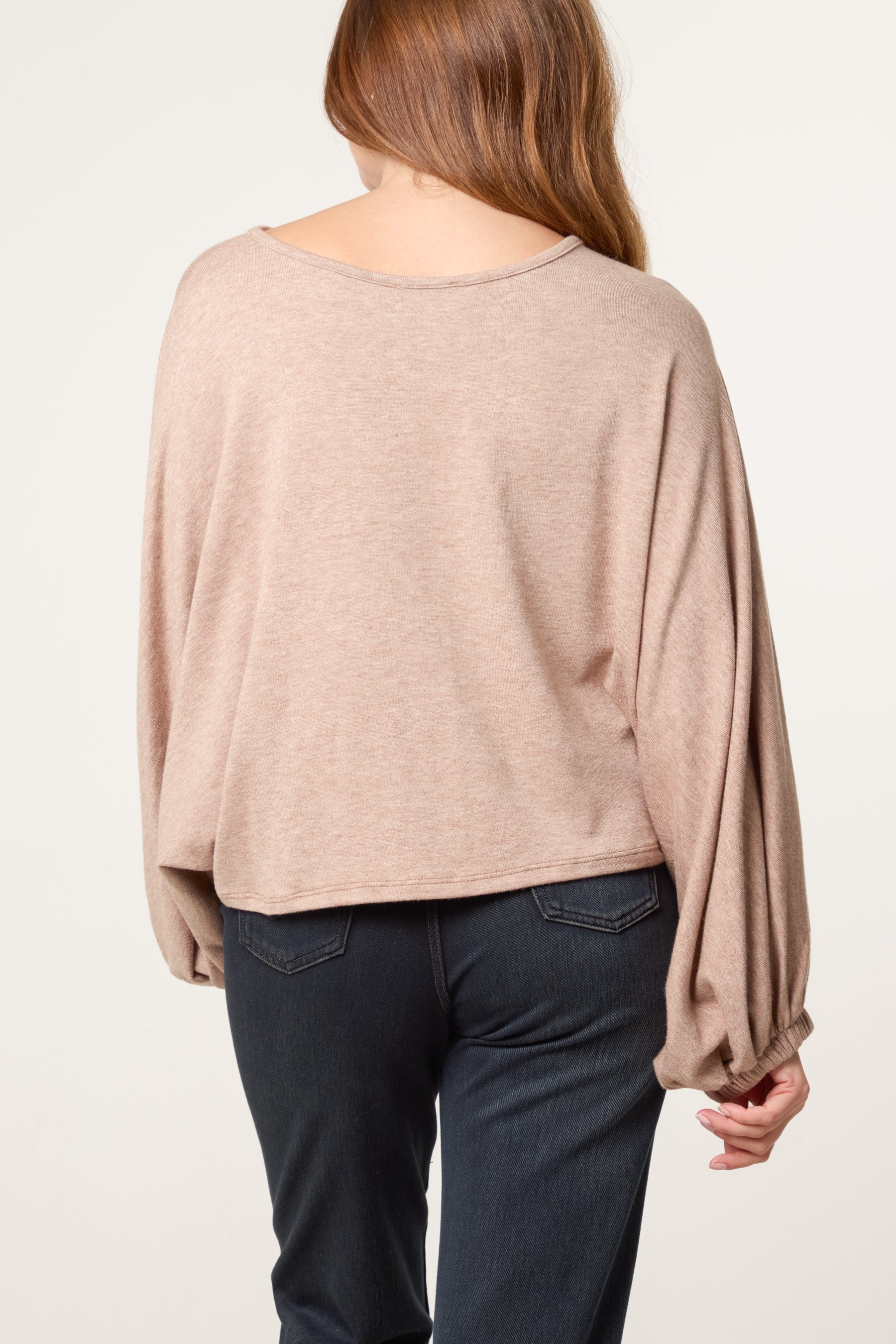 Balloon Sleeve Fine Knit Jumper