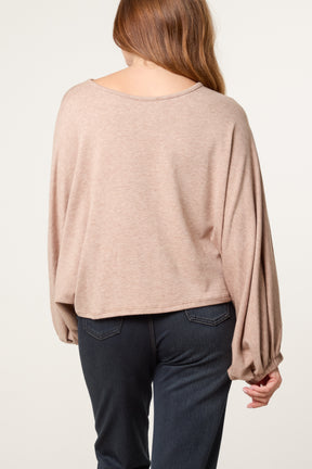 Balloon Sleeve Fine Knit Jumper
