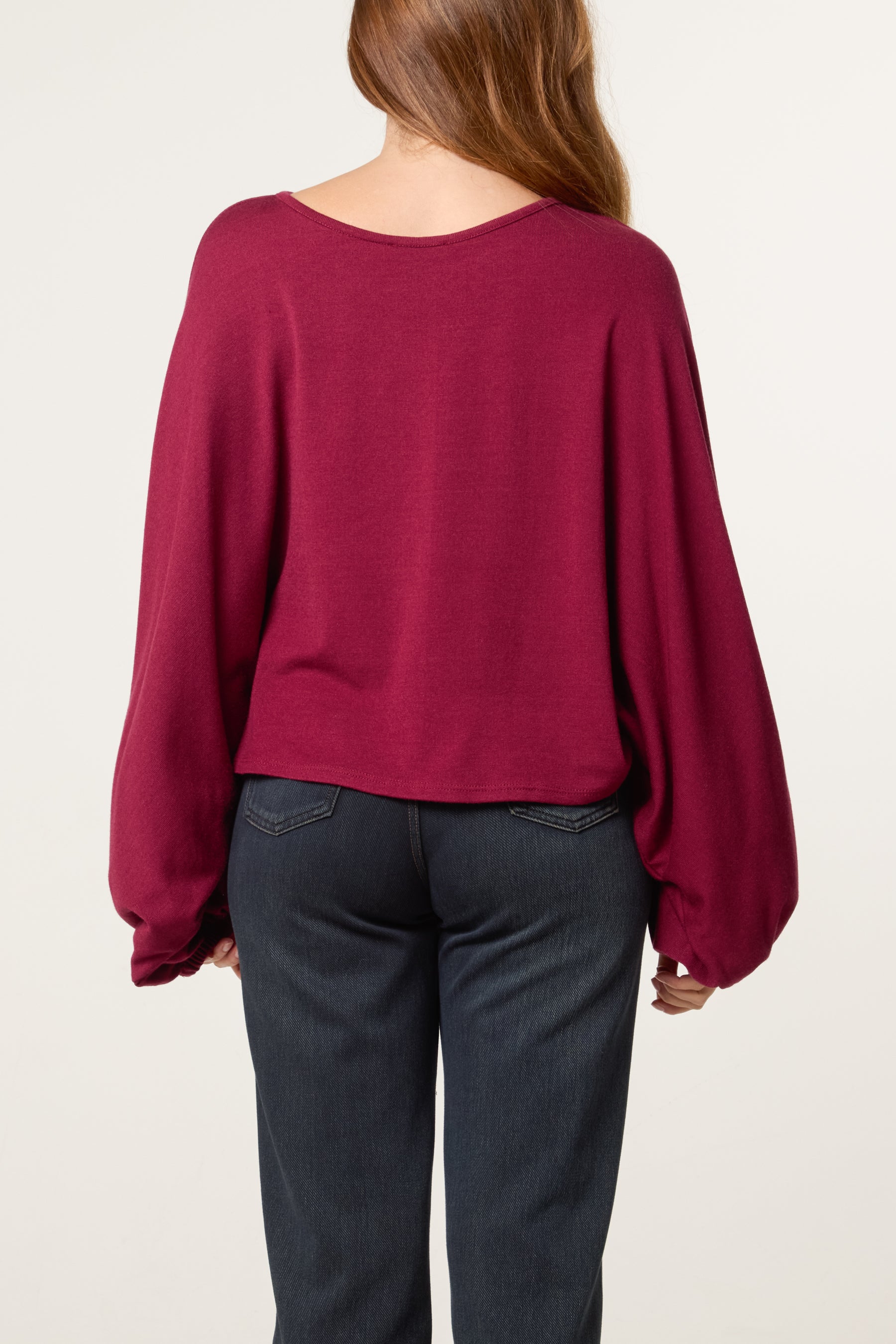Balloon Sleeve Fine Knit Jumper