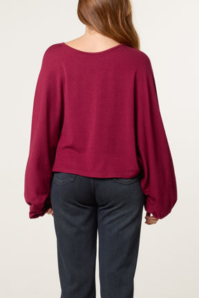 Balloon Sleeve Fine Knit Jumper