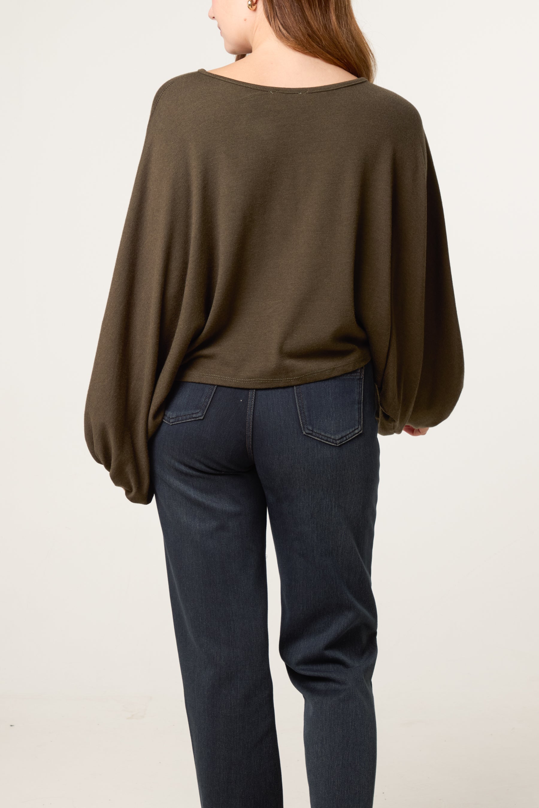 Balloon Sleeve Fine Knit Jumper