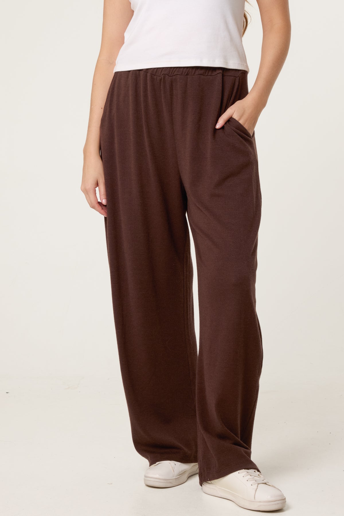 Wide Leg Knit Trousers