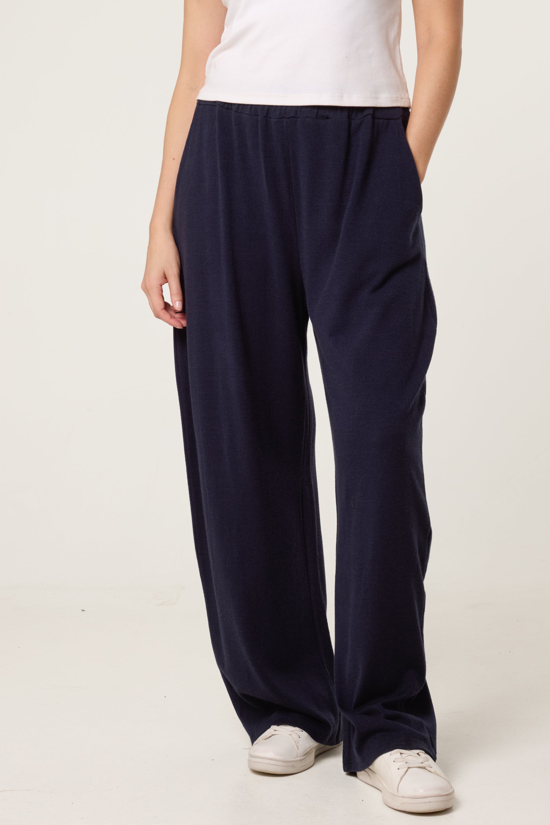 Wide Leg Knit Trousers