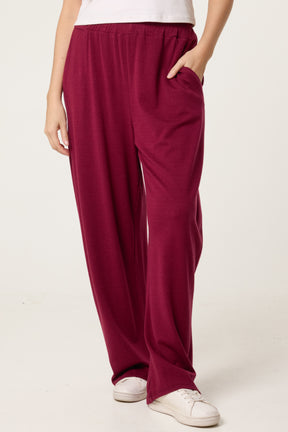 Wide Leg Knit Trousers