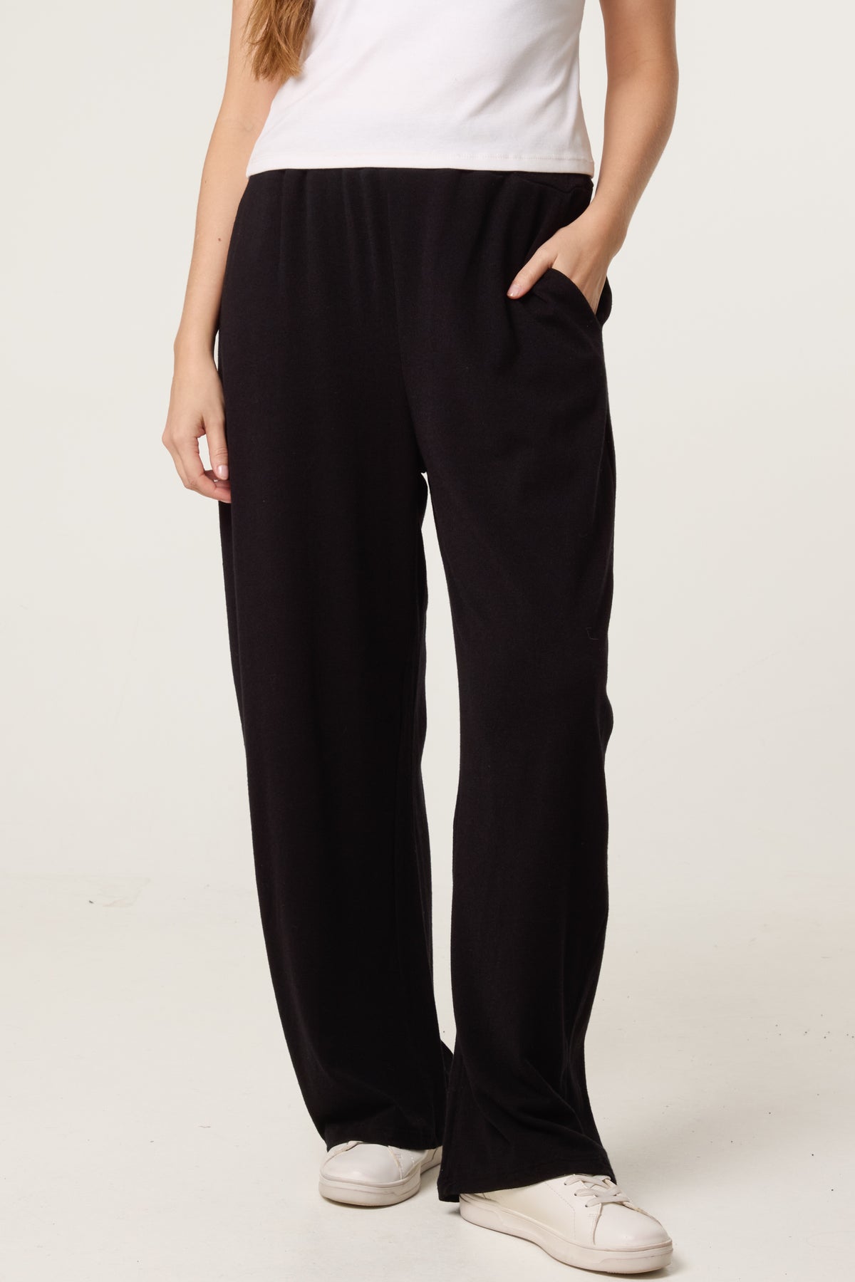 Wide Leg Knit Trousers