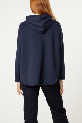 Sequin Detail Drawstring Hoodie