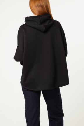 Sequin Detail Drawstring Hoodie