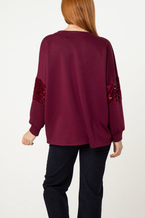 Sequin Star Sleeve Detail Jumper