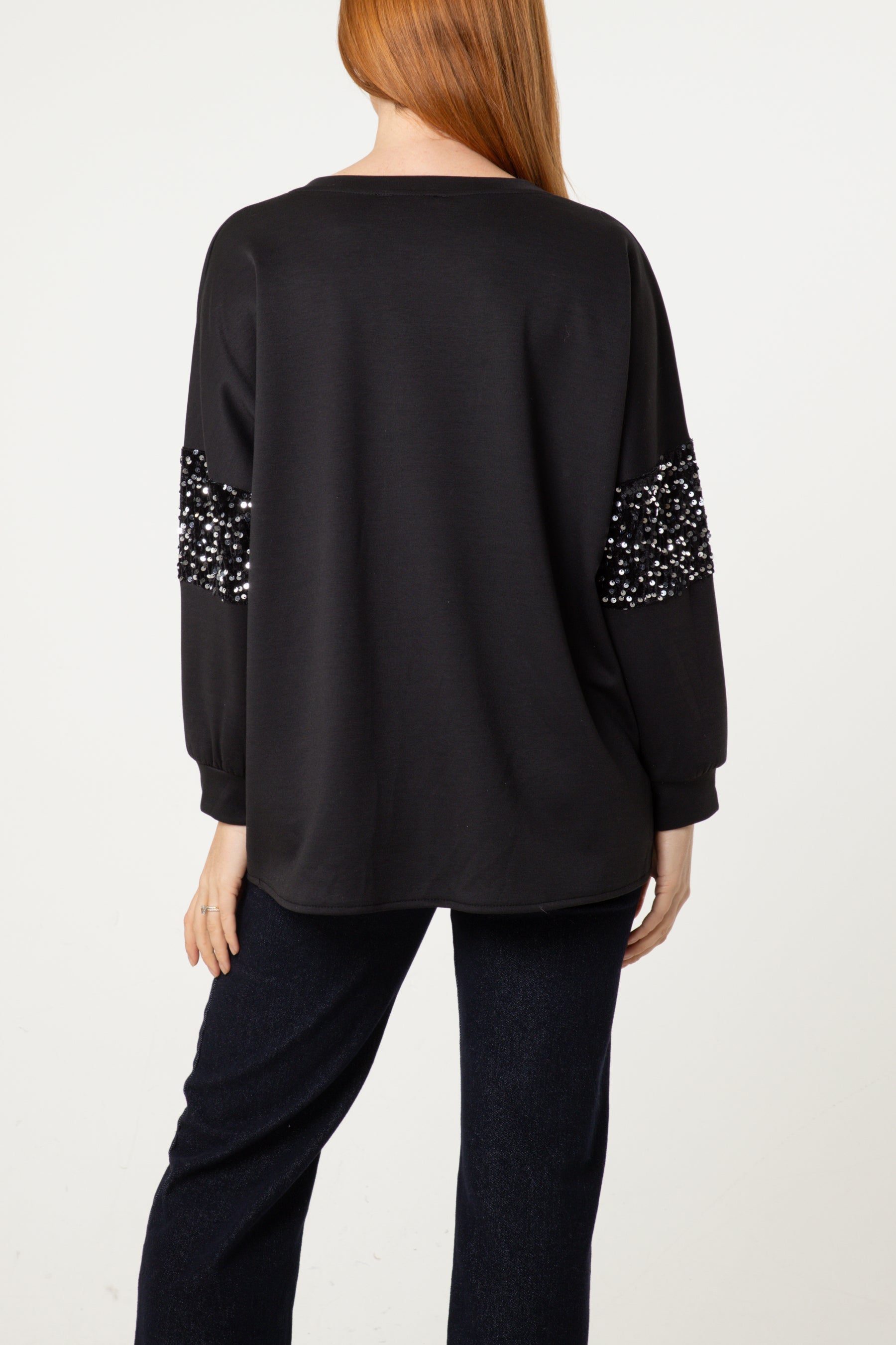 Sequin Star Sleeve Detail Jumper